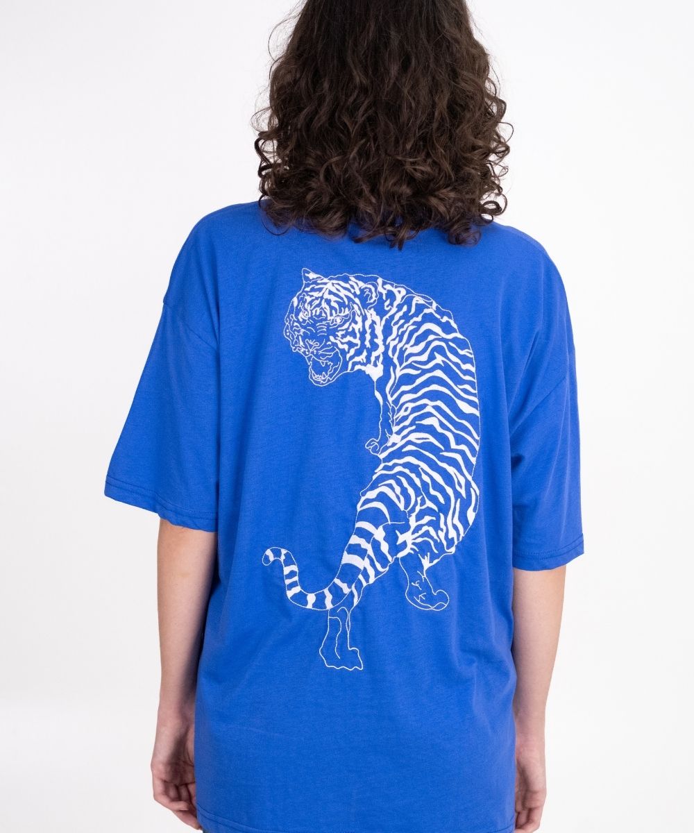 Cosmic Cobalt Blue Tiger T-Shirt