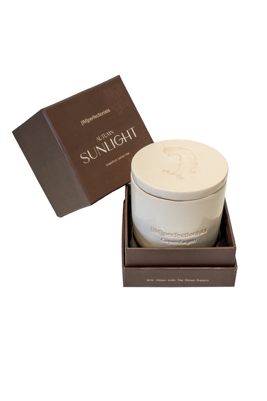 Beige Tiger Ceramic Candle – Autumn Sunlight