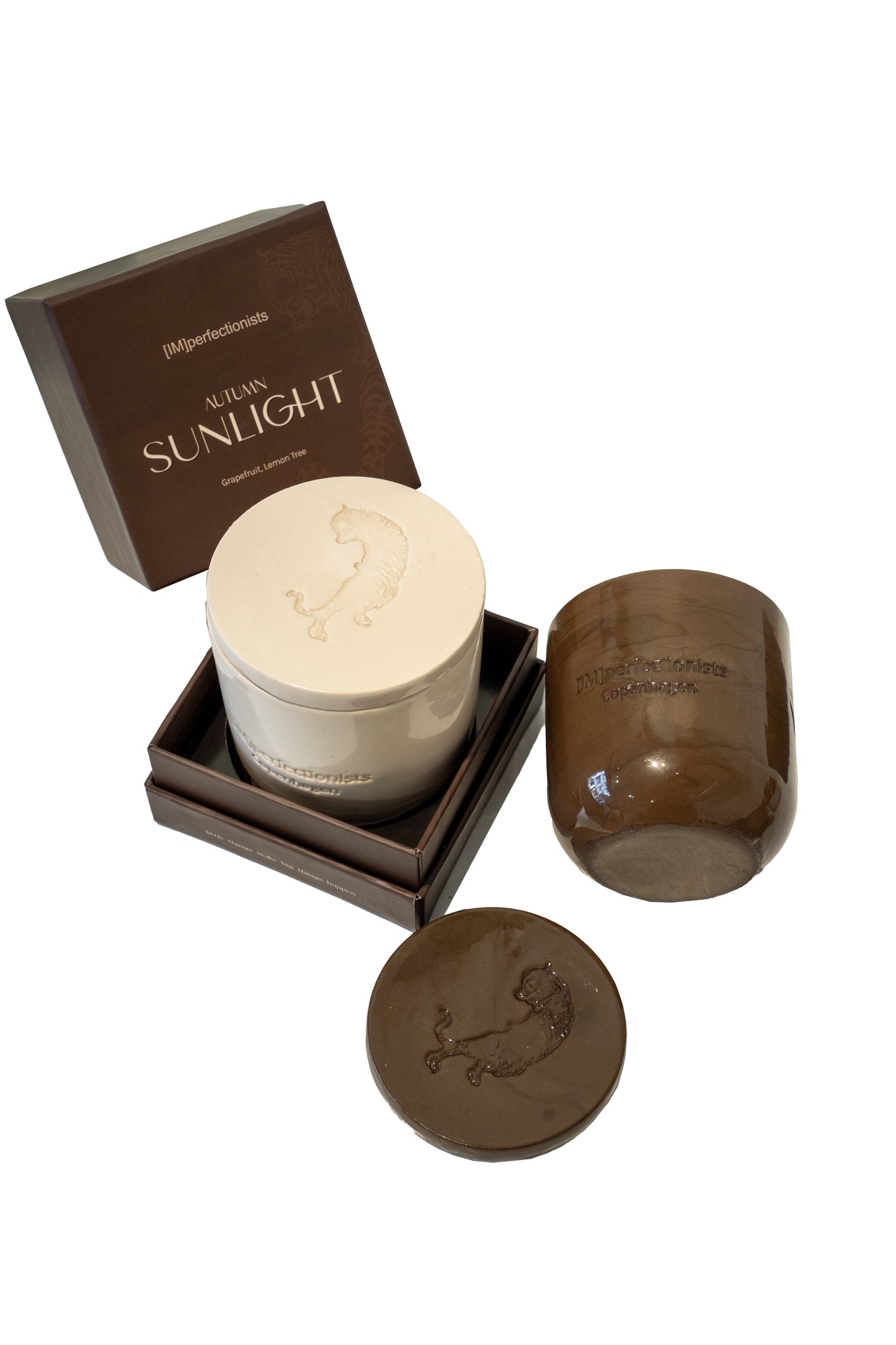 Beige Tiger Ceramic Candle – Autumn Sunlight