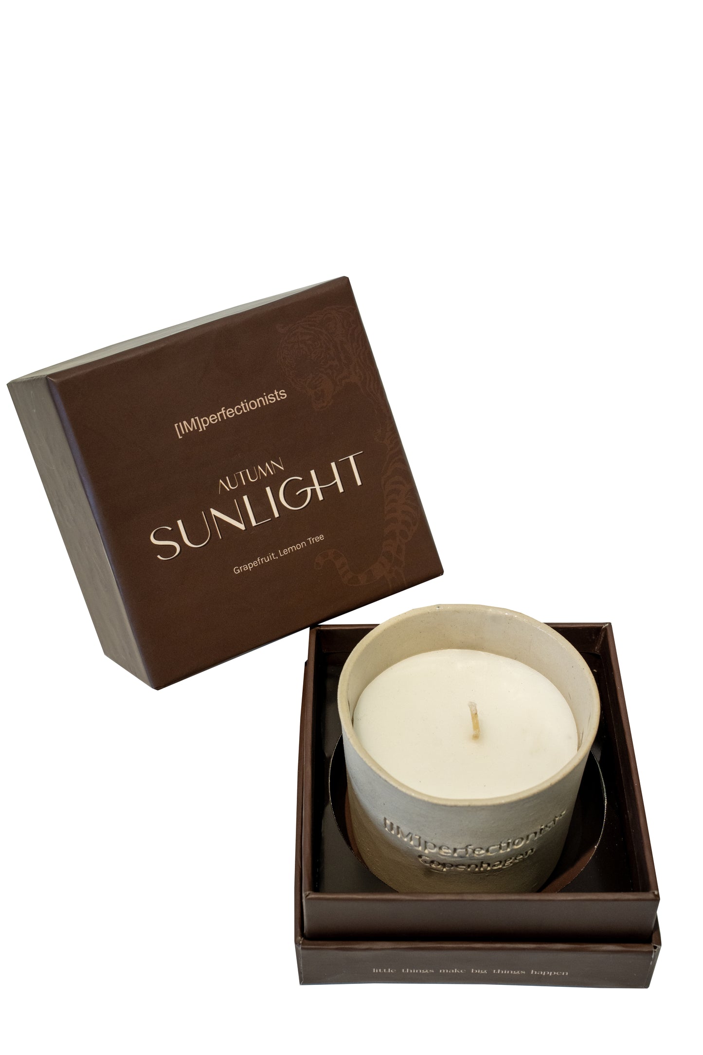 Beige Tiger Ceramic Candle Small – Autumn Sunlight