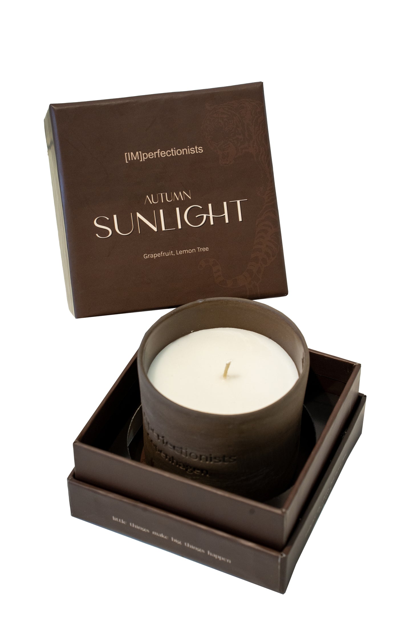 Brown Tiger Ceramic Candle Small – Autumn Sunlight