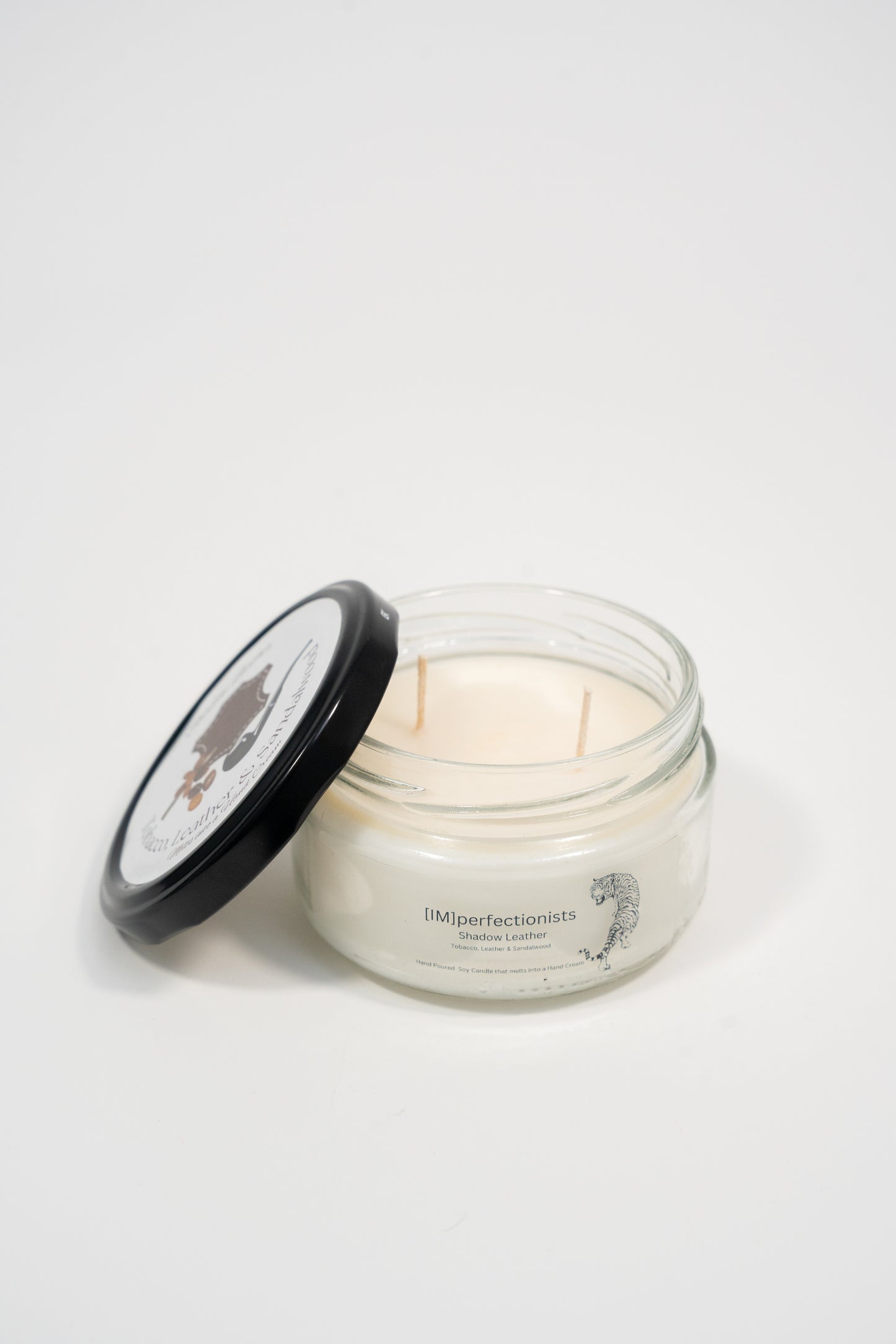 Shadow Leather Candle Melts into Hand Cream