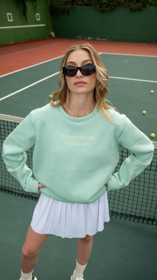 Matcha Yeşili Kaplanlı Sweatshirt
